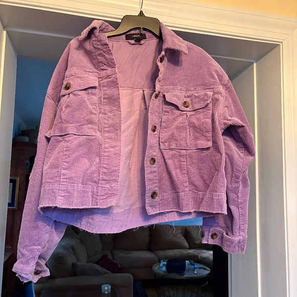 Lavender Corduroy Shacket - Picture 1 of 2